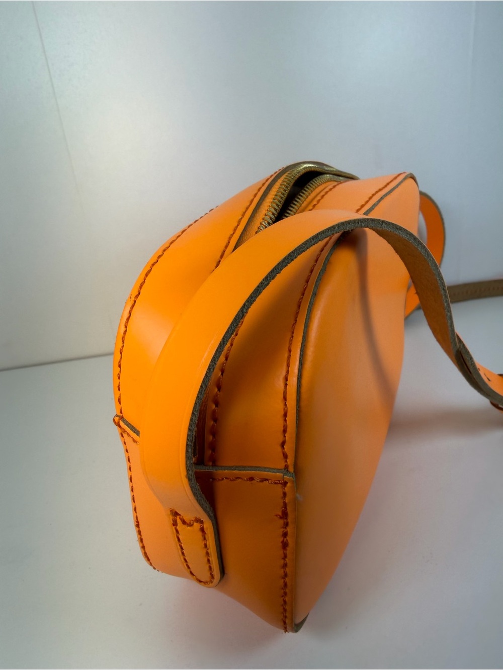 J. Crew Orange Leather Crossbody Camera Bag - Picture 8 of 8